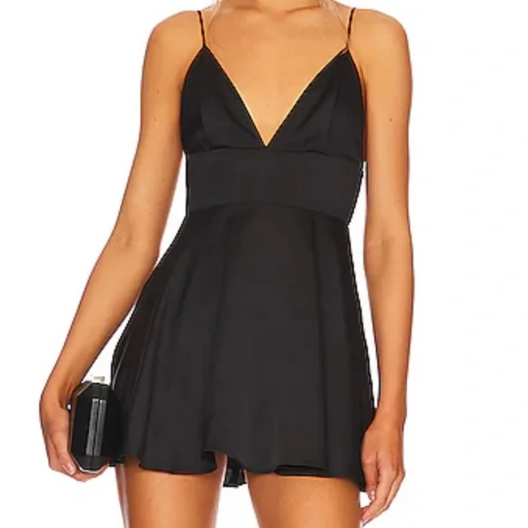 MORE TO COME Aileen Flare Mini Dress in Black - size M